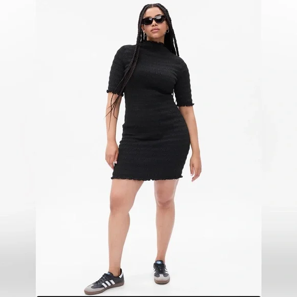 gap little black dress Long Black Formal Dress with Three-Quarter Sleeves Black / 6